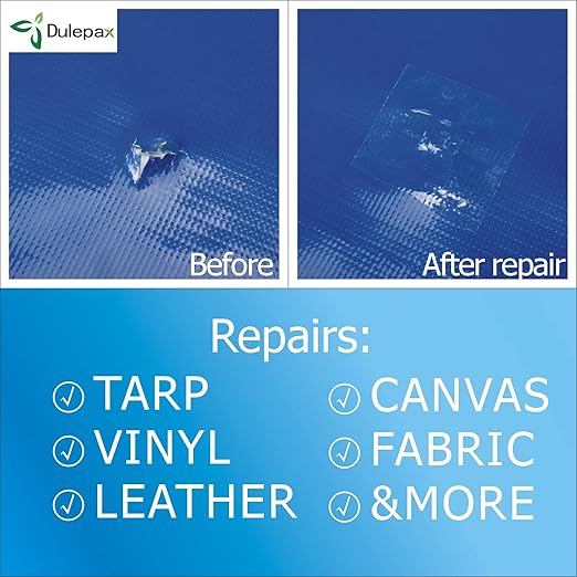 Dulepax Tent Repair Tape,Ultrastrong Awning Repair Tape,Boat Covers Repair,Double Layer RV Covers Repair Kit,Tarp Repair,Canvas Pctch Kit,Sail Tape 1 Roll of 16.4' x 2.95"
