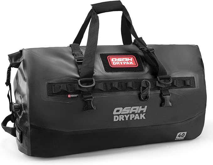 OSAH DRYPAK Waterproof Duffel Bag 25L/40L/60L – Heavy-Duty Motorcycle Tail Bag, Roll-Top Dry Bag for Travel, Camping, Boating, Kayaking, Outdoor Adventure