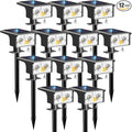 btfarm Solar Spot Lights Outdoor Waterproof, 12 Pack/3 Modes Motion Sensor Lights, Solar Powered Spotlights 2-in-1 Auto On/Off for Outside Pathway Yard Garden Landscape Lighting, Cool White