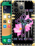 Compatible with iPhone 14 Pro Max Case, Praying Cross Hands Luxury Golden Decoration for Girl Women Soft TPU Shockproof Protective Hard PC Back for iPhone 14 Pro Max