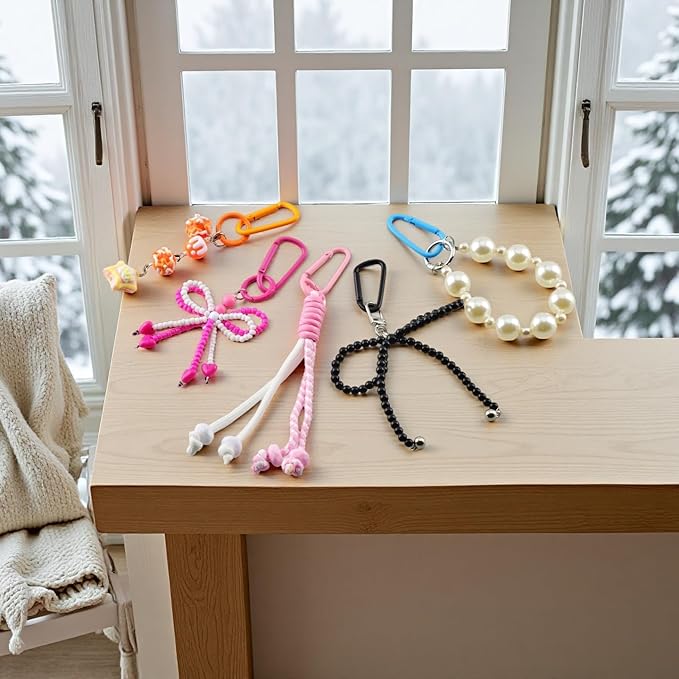 Carabiner Clip 24Pcs Metal Colored Keychain Clip D Spring Clips Cute Carabiner Bulk Keychain Hooks Caribiner Key Rings for Car Keys DIY Bag Charm Handbag Purse