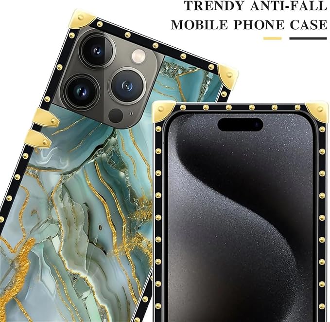 Compatible with iPhone 16 Pro Max Case, Golden Texture Marble Veining Luxury Golden Decoration for Girl Women Soft TPU Shockproof Protective Hard PC Back for iPhone 16 Pro Max