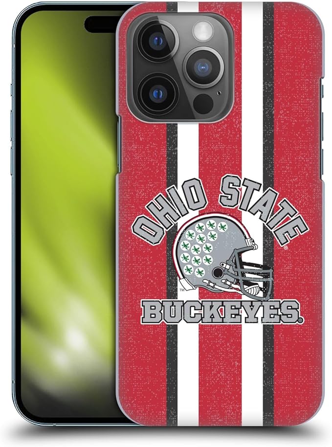 Head Case Designs Officially Licensed Ohio State University Helmet Football Graphics Hard Back Case Compatible with Apple iPhone 14 Pro