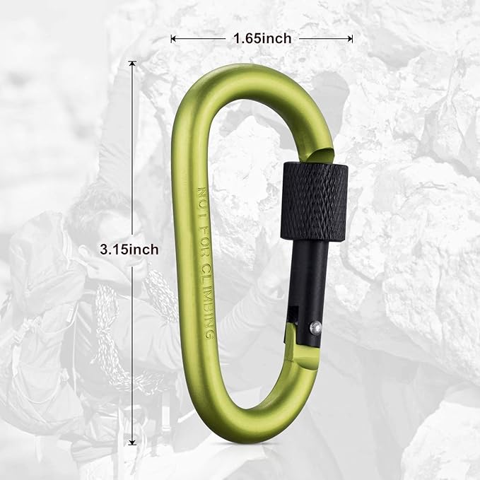 Carago Carabiner Clips with Screw Gate, 10 Pack Carabiners Hiking Clips with 7.5mm Diameter Aluminum Rod
