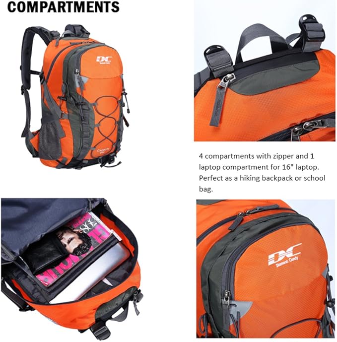 Diamond Candy Waterproof Hiking Backpack for Men and Women, Lightweight Day Pack for Travel Camping | Waterproof, Lightweight, for Travel Camping