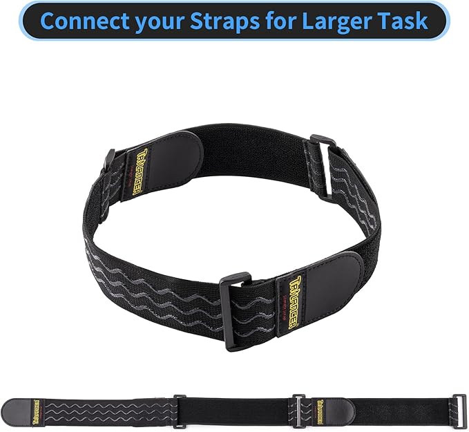 Trilancer Elastic Cinch Straps with Anti-Slip Strips, 12 "x 2"(8 Pack) Heavy Duty Multipurpose Hook and Loop Straps for Extension Cords, Cables, Ropes, Hoses, Bike, Pant Garters