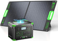 EBL 519Wh Solar Generator Kit 500W(Peak 1000W) Portable Power Station with 100W 20V Solar Panel, Backup Battery Power Supply for RV/Van Camping Fishing Climbing Road Trip Home Use