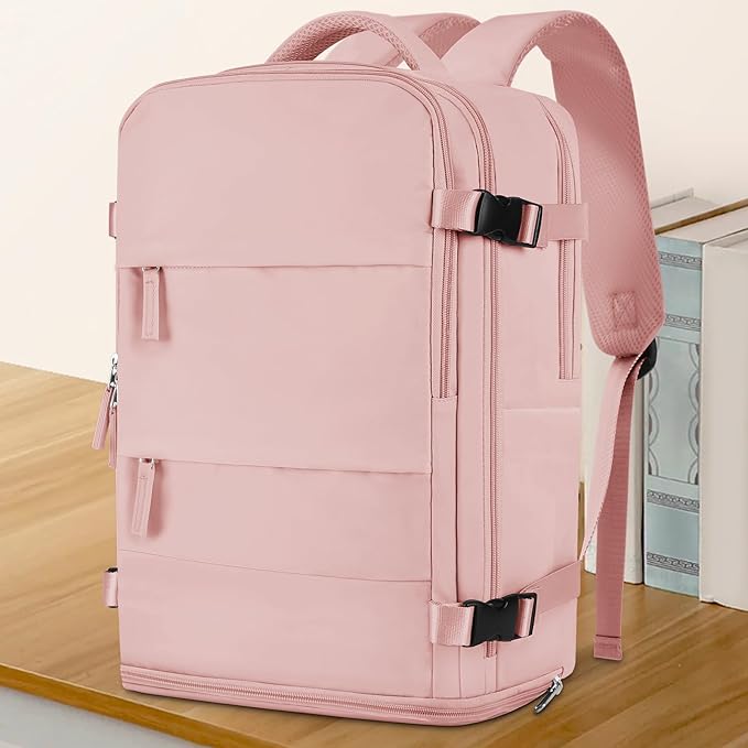 coowoz Large Travel Backpack For Women Men,Carry On Backpack Flight Approved,Hiking Backpack Waterproof Outdoor Sports Rucksack Casual Daypack Fit 15.6 Inch Laptop Shoes Compartment