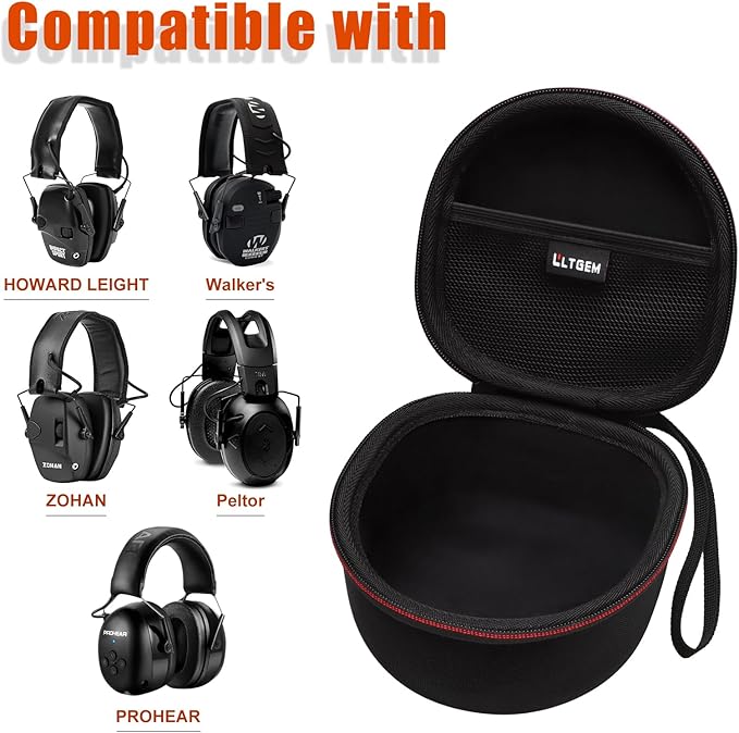 LTGEM Hard Case for Shooting or Hunting Noise Reduction Headphones,Compatible with Walker's/PROHEAR/Howard LEIGHT/Peltor / 3M / ZOHAN/EARMOR/TACWIN Ear Protection