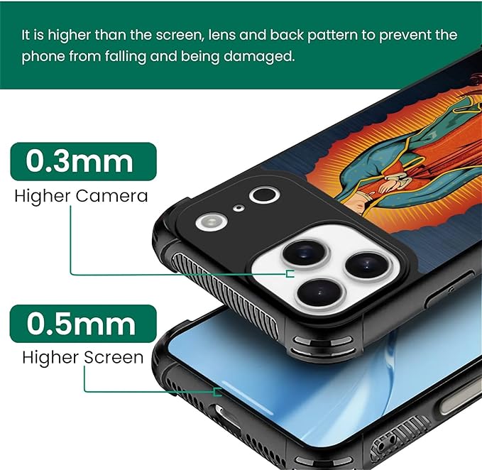 for iPhone 17 Pro Max Case,for MagSafe Graphic Design for Girl Boy Soft Silicone Hard Acrylic Shock Protection Designed for iPhone 17 Pro Max Red Virgen Guadalupe Pattern