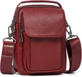 Augus Leather Small Messenger Bag For Men Crossbody Handbag Shoulder Sling Travel Bags for Men Purse Daypack Magnetic Buckle