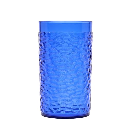G.E.T. 3312-CB Heavy-Duty Shatterproof Plastic Pebbled Tumbler, 12 Ounce, Cobalt Blue (Set of 12)