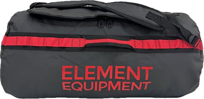 Element Equipment Trailhead Duffel Bag Shoulder Straps Waterproof Black/Red Large