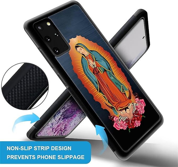 for Samsung Galaxy S20 Plus Case, Red Virgen Guadalupe Pattern Graphic Design Girl Boy Soft Silicone Hard Acrylic Shock Protection for Samsung Galaxy S20 Plus