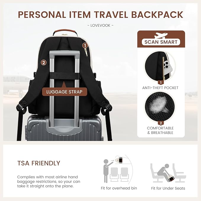 LOVEVOOK Laptop Backpack for Women with Pouch Pocket for Large Capacity Cup,15.6 Inch Laptop Computer Bag Travel Backpack Purse,Waterproof Work Business Backpack College Teacher Bags,Leopard print