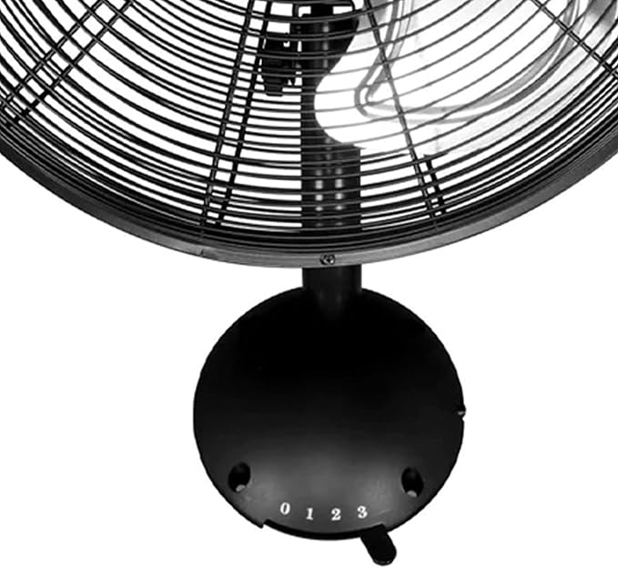 Hurricane 16" High Velocity Pro Oscillating Metal Wall Mount Fan w/ 3 Speeds, Black - Corded Electric Air Cooling Unit w/Powerful 2400 CFM Airflow for Home, Garage, Gym, Workshop & Greenhouse