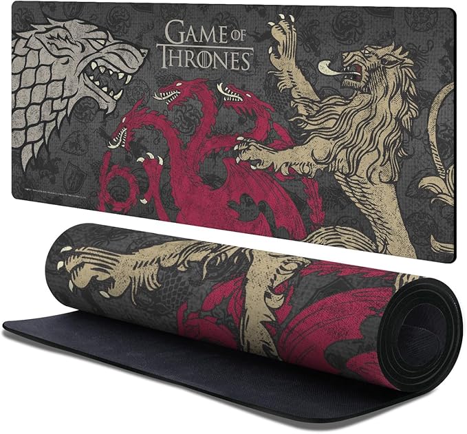 Head Case Designs Officially Licensed HBO Game of Thrones Stark, Targaryen, Lannister Graphic Art 37.4 x 15.75 x 0.16 inches (900 x 400 mm) - XL Gaming Office Desk PC Keyboard Mouse Mat Pad
