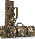 DULCE DOM 36 42 48 Inch Double Rifle Case, Tactical Soft Padded Backpack for Hunting & Shooting Range, Heavy-Duty Storage Gun Bag for 2 Rifles & Pistols with Lockable Zippers & MOLLE System
