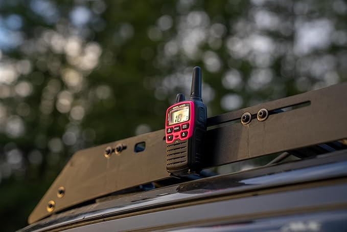 Midland T71PNK X-TALKER FRS Walkie Talkies with NOAA Weather Scan & Alert – Long Range Two-Way Radios – 36 Channels, 121 Privacy Codes – for Camping, Overlanding, Rock Crawling – Black/Pink, 2 Pack