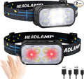 Headlamp Rechargeable 2 Pack, Super Bright LED Head Lamp, 1500 Lumen, 12 Modes, Motion Sensor, Waterproof Head Lights for Forehead for Camping, Running, Fishing, Climbing
