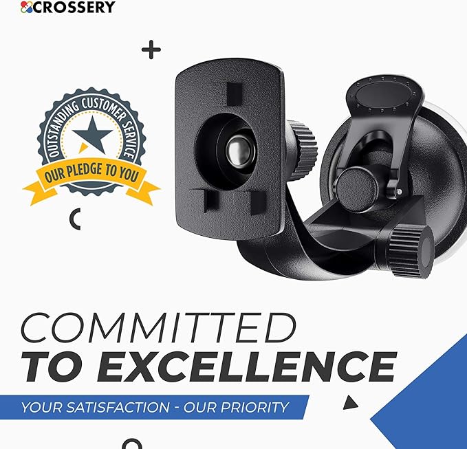 Crossery Strong Suction Cup Mount for Rand McNally GPS TND 740, 750, TND Tablet 85 and OverDryve 7 & 8 Pro Devices - Windshield and Dashboard Rand McNally Secure GPS Mounting Solution for Trucks