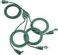 DEWENWILS 40 FT Total, Outdoor Extension Cord 1 to 3 Splitter for Lights, 3 Prong Outlets Plugs, Max 28ft End to End 16/3C SJTW Weatherproof Wire for Outdoor String Lights, ETL Listed,1 Pack