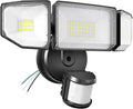 Abovizo 85W Motion Sensor Outdoor Light, 8500LM Ultra-Bright LED Security Light with 3 Adjustable Heads, IP65 Waterproof Dusk to Dawn Flood Light for Garage, Yard, and Driveway, 6500K Daylight, Black