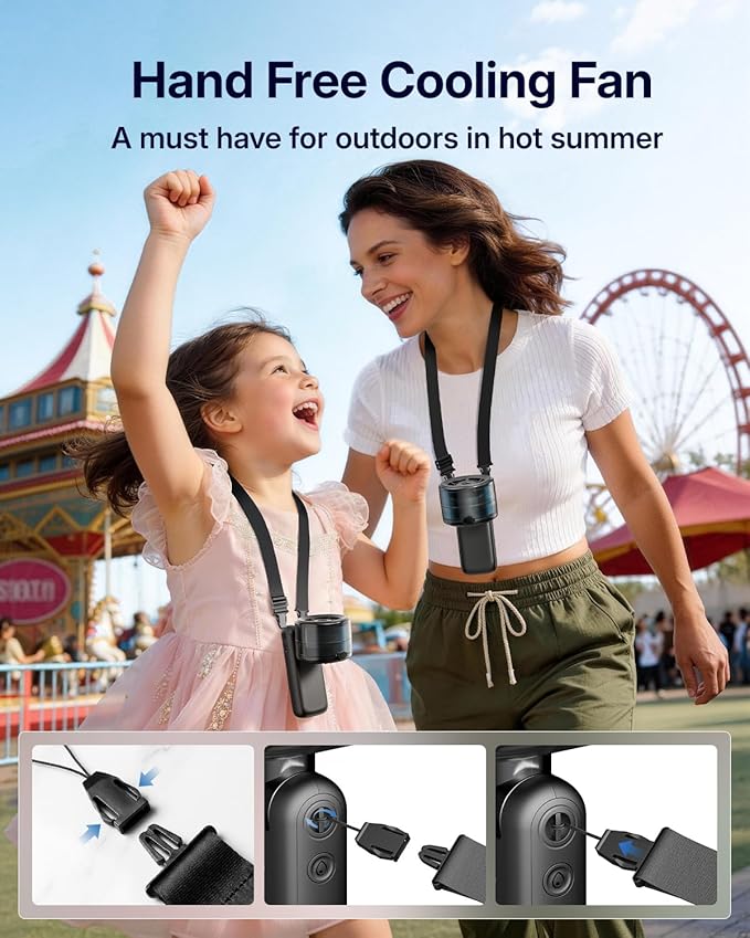 Misting Fan Portable - Handheld Turbo Fan with Cool Mist Spray, 4000mAh Rechargeable, 5 Speeds, Personal Foldable Water Mister for Summer Travel, Beach & Outdoor Essentials - Black