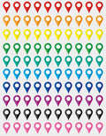 0.375x0.6 inch 100 PCS Map Location Position Stickers