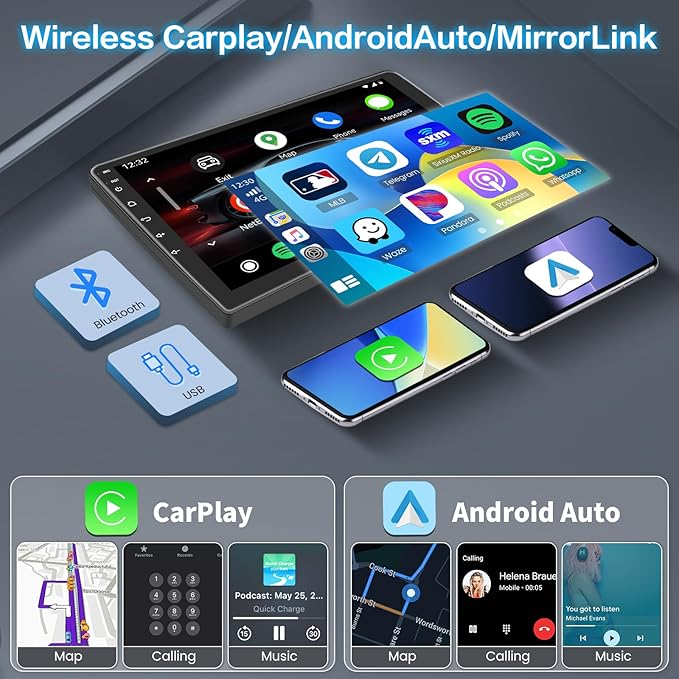 5Ghz WiFi [4Core+64GB] Android Car Radio for Jeep Compass Patriot 2010 2011 2012 2013 2014 2015 2016 Car Stereo, 10inch IPS Touchscreen with Wireless Carplay Android Auto Bluetooth GPS Backup Camera