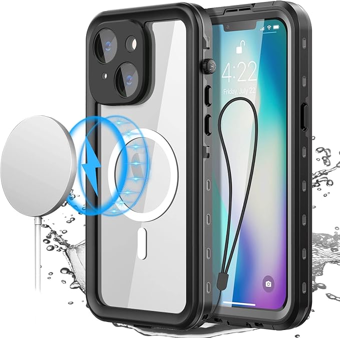 AICase for iPhone 14 Case Waterproof, Compatible with Magsafe Magnetic Protective iPhone 14 Phone Case, Water Proof Mag Safe Magnet Shockproof Full Body Clear with Screen Protector