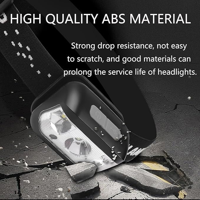 Headlamp Rechargeable, Super Bright LED Head Lamp, Waterproof Outdoors Headlight Flashlight, Adjustable headlamps for Adults and Kids,Cyclin 2pack