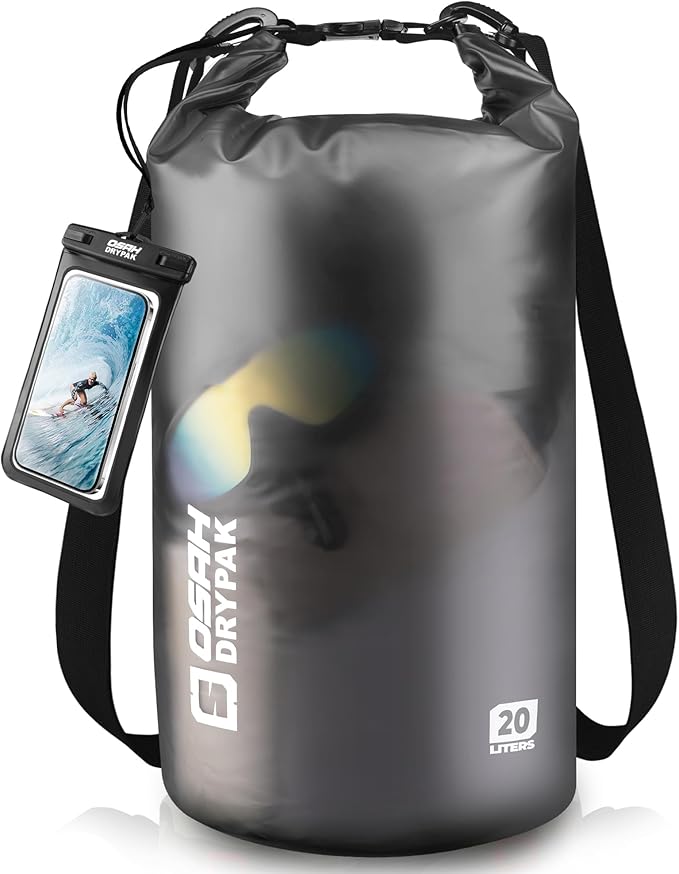 Waterproof Dry Bag, 5L/10L/20L/30L/40L Roll Top Lightweight Storage Backpack with Phone Case for Women & Men, Floating Waterproof Sack for Travel, Swimming, Kayaking, Paddle Board, Camping & Beach