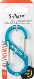 Nite Ize Size-3 S-Biner Dual Carabiner, Aluminum, Blue