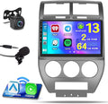 [4Core 64G] Android 15 Car Stereo for Jeep Compass Patriot 2007-2010, Hikity 9 Inch Touchscreen Compass Patriot Radio Wireless Carplay Android Auto GPS WiFi BT/EQ/FM/RDS Mirror Link SWC Backup Cam