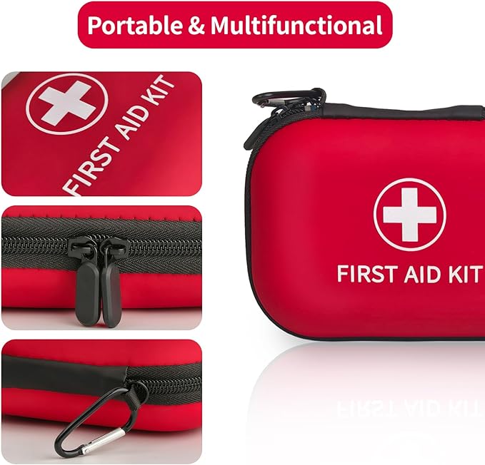 Prelady 138 Pcs Mini First Aid Kit Travel Size, TSA Approved Small First Aid Kit for Car, Hiking & Home, Compact Travel Medicine Kit, Med Kit