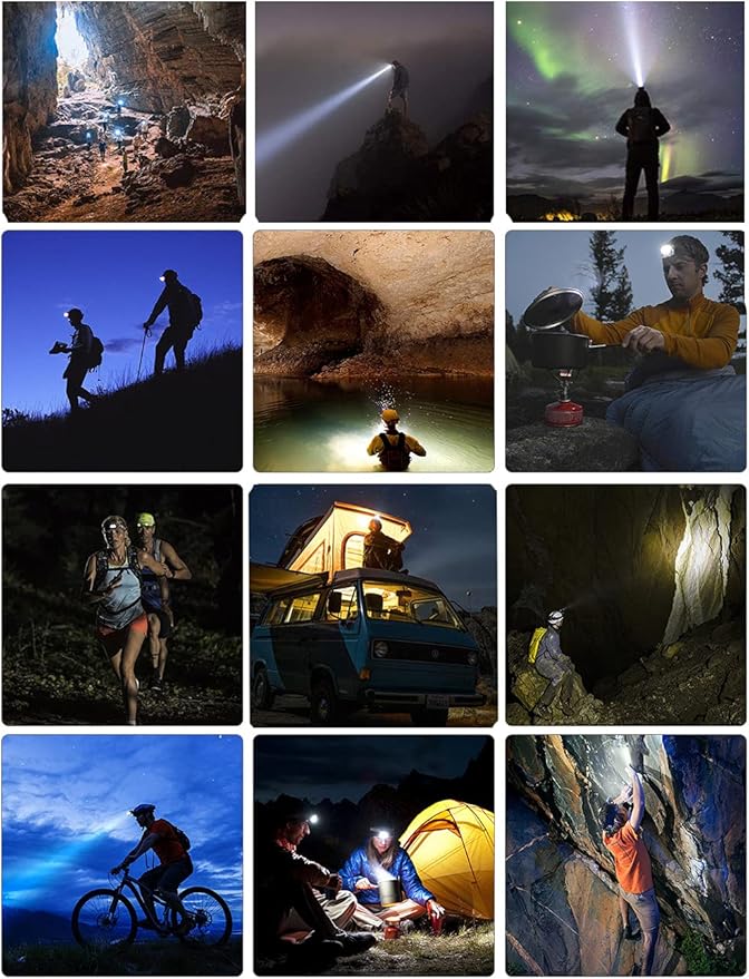 LED headlamp Flashlight 4-Pack Rechargeable Headlight for Running, Camping, Hiking and More Lumens USB, Cycling Fishing ,
