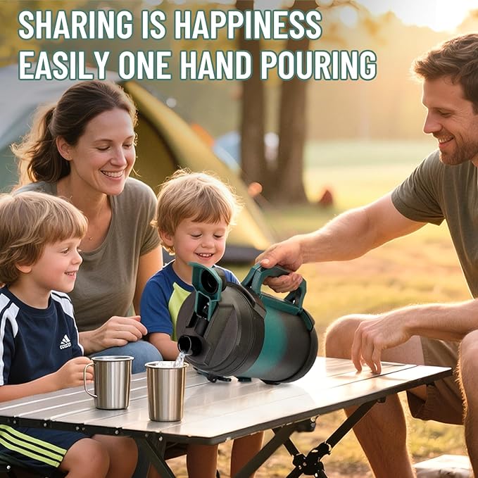 Zukro 1 Gallon Water Jug, One Gallon Large Triple Wall Insulated Metal Jug With Straw and Spout, No Sweat 128 oz Stainless Steel Sport Water Bottle Keeps Cold 48 Hours for Outdoors, Green