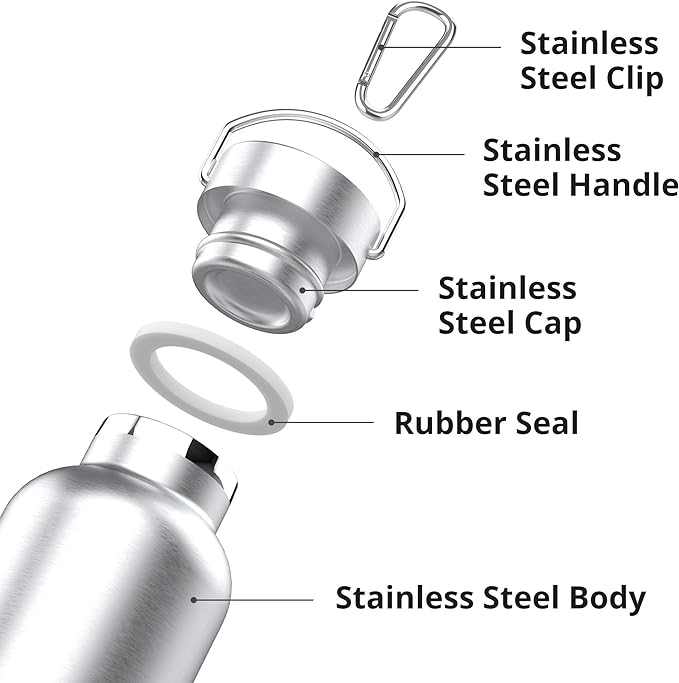 Triple Tree 26OZ Vacuum Insulated Stainless Steel Water Bottle, Double Wall Wide Mouth Lids Keeps beverage Hot or Cold Sweat Proof