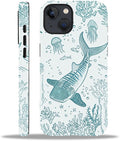 for iPhone 13/14 Case,HH2 Ocean Whale Shark Hybrid 2 Layer Hard Shell Silicone Protective Pattern Design Case