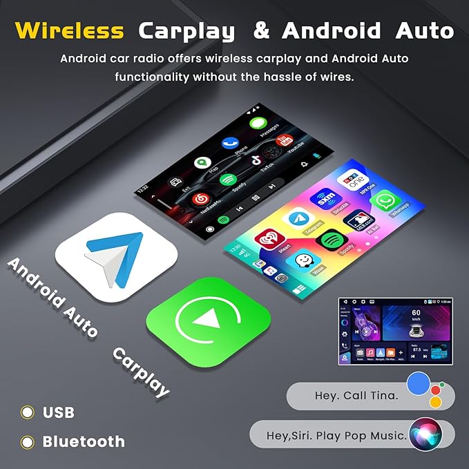 5Ghz WiFi 4G+64G Android 15 Radio for Jeep Compass Patriot 2010-2016 Car Stereo with Wireless Carplay Android Auto,5.0 Bluetooth,Build-in EQ,10inch IPS Touchscreen,GPS,FM/RDS SWC AHD Backup Camera MIC