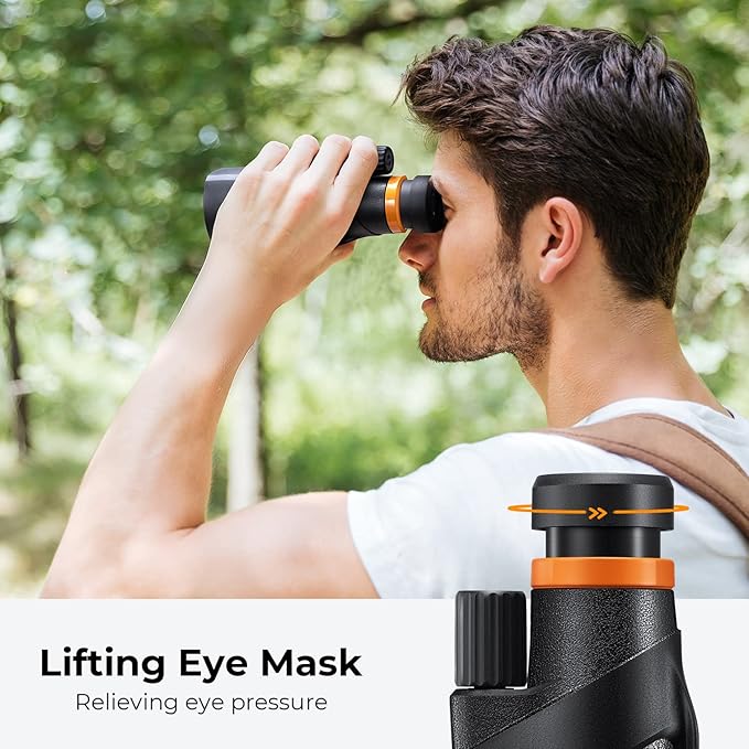 K&F Concept® 12X50 Monocular Telescope with Cleaning Cloth, FMC Lens & BAK4 Prism Telescopes for Adults, Sky Captain HD Monocular for Bird Watching Hunting Hiking Camping Travelling