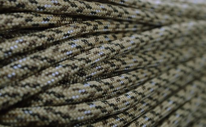 BORED? PARACORD! 550 lb Paracord – Ideal for Crafting, DIY Projects, Camping, Military & Active Outdoors – 300+ Colors – Tactical Parachute Cord Type III – Strong - Sand Camo 50 Feet