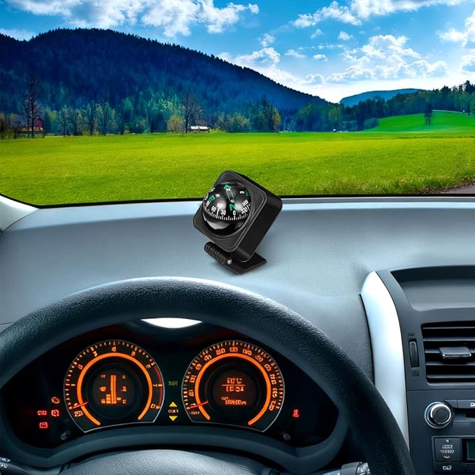 SOLUSTRE Car Dashboard Compass Ball Portable Auto Compass for Accurate Navigation for Cars Boats and Outdoor Use Compact Dashboard Ornament