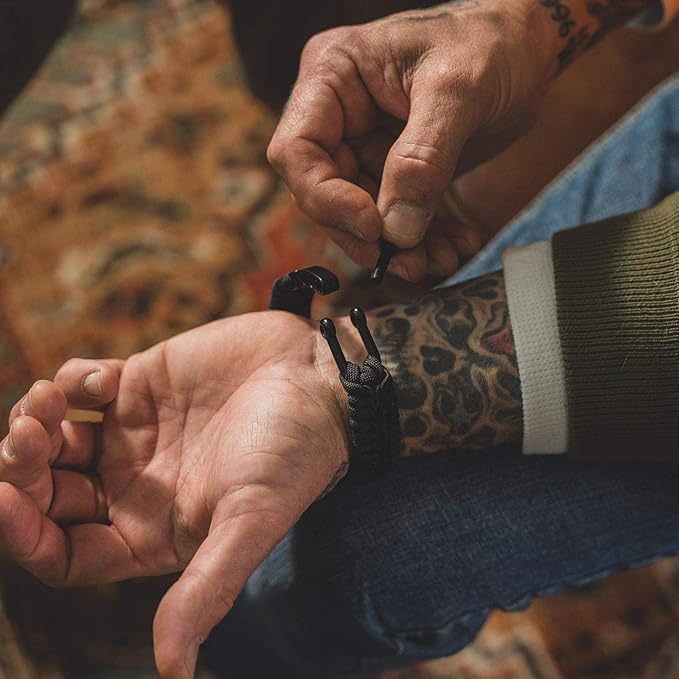 Hero Company Never Forgotten Paracord Bracelet - Tactical Survival Bracelet for Men with Bronze USA Flag - Helps Pair Military Veterans with a Companion Dog