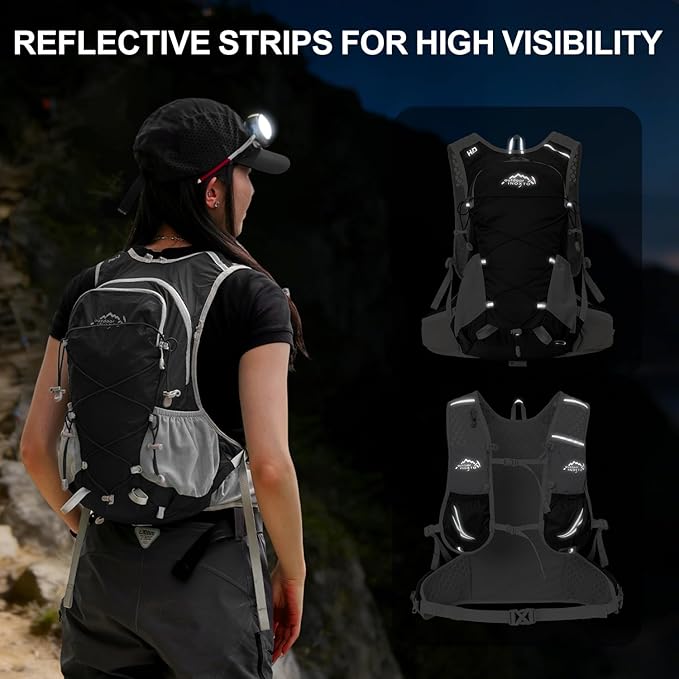 IX INOXTO Hydration Backpack, 18L Lightweight Hiking Backpack with 2L Water Bladder Daypack Women Men, Water Backpack Insulated Hydration Pack for Hiking, Running, Festival, Cycling