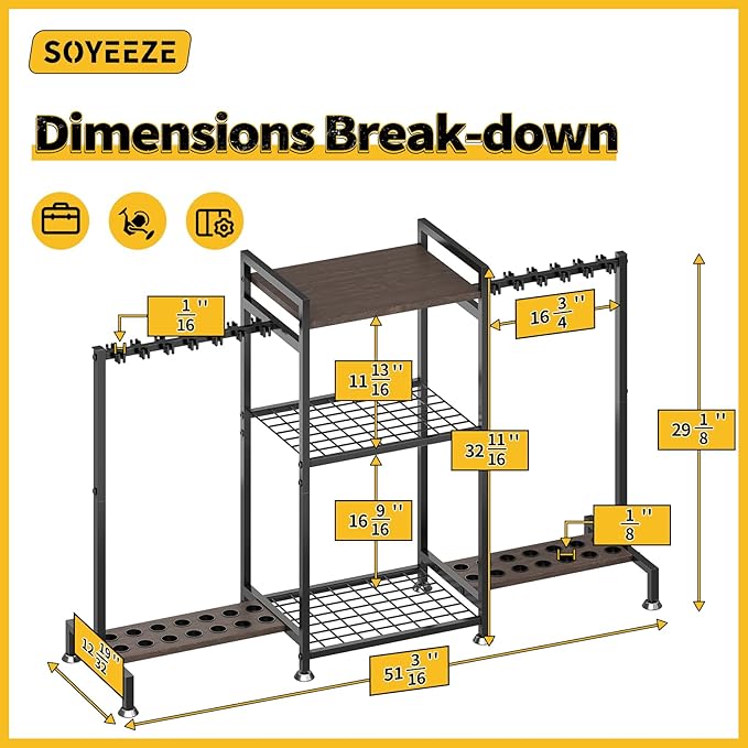 SOYEEZE Fishing Rod Holder for 28 Rods, Ground Stand Fishing Pole Holders for Garage, 3-Sided Vertical Fish Rod Rack for Tackle Box, Fishing Supplies,a Display Fish Gear Storage Gift