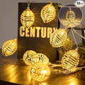 Vigdur Rattan Ball String Lights - 10FT Lantern String Lights Plug in with 10 Led Bulbs, Decorative String Light for Indoor Outdoor Balcony Patio Garden Wedding Bedroom Decor