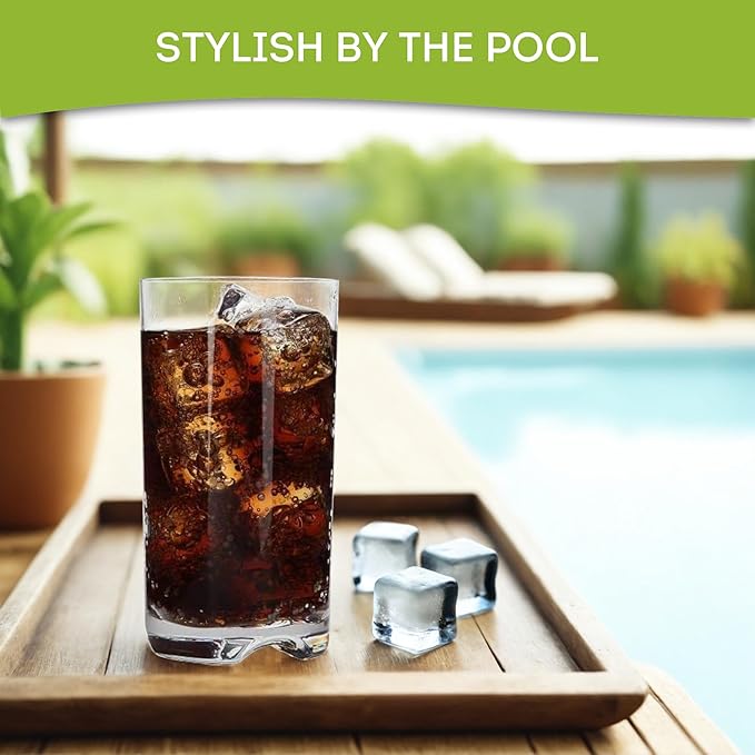 Lily's Home Unbreakable Highball Tumblers, Made of Shatterproof Tritan Plastic and Ideal for Indoor and Outdoor Use, Reusable (14oz each, Set of 4)