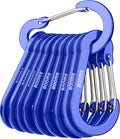 Booms Fishing CC5 Multi-Use Carabiner Clips, 10 Pack 2.3"/ 3.1" Caribeener Clips, Mini Keychain Caribeaner Clip, Aluminum D Ring Carabiners